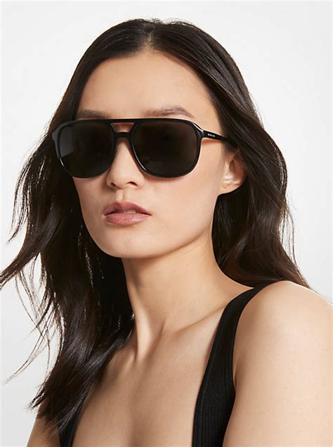 Michael Kors MK2191 Perry Street Black Silver Sunglasses.